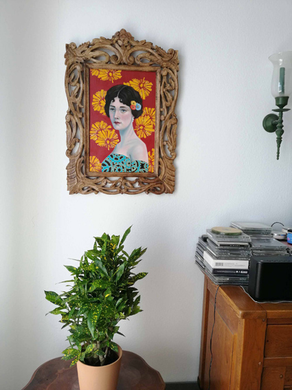 «Trois Fleurs» encadré et in Situ
