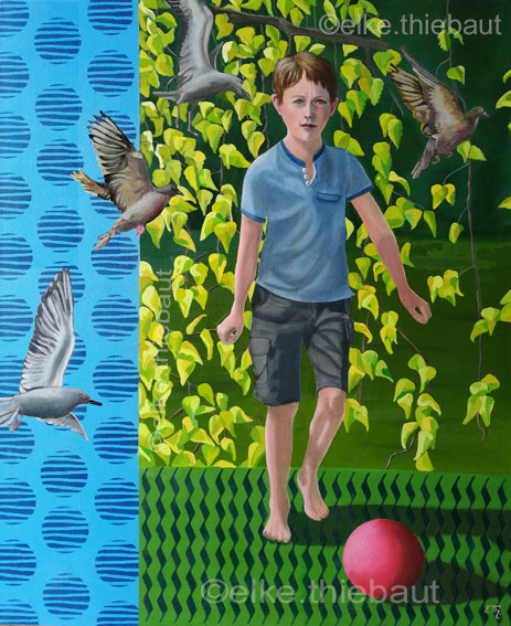 Titre: «Cover me with Sunshine», acrylique et huile sur lin, 2022