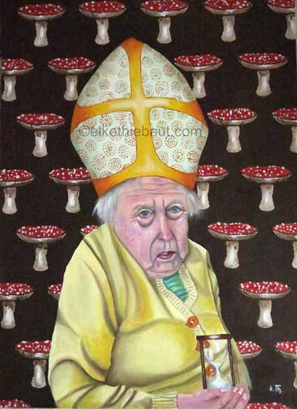 "La vieille Sorcière", acrylique et huile sur papier Fabriano 400 grammes, 50 x 70 cm, 2018 (acrylics and oil on paper - Fabriano 400 grms)
