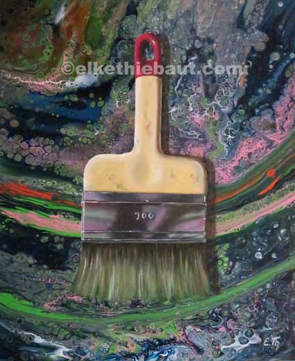 "Pinceau", acrylique et huile sur panneau MDF (acrylycs and oil on MDF), 50 x 60x 1 cm, 2018