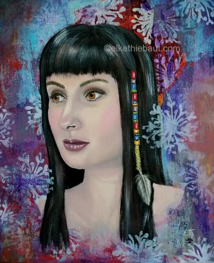 «Les Perles (The Pearls)», peinture acrylique et huile sur toile de lin fin, 41 x 33x 2cm/ acrylics and oil on stretched linen, 2019