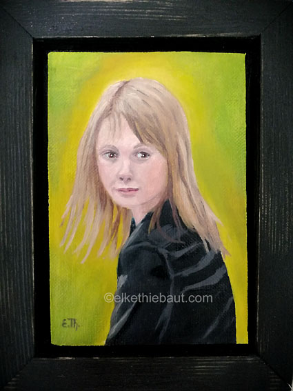«Etude de Portrait d Jeune fille», huile sur toile de lin fin sur contreplaqué, 13,5 x 9,5x 1 cm/ oil on linin mounted on plywood, 2019
