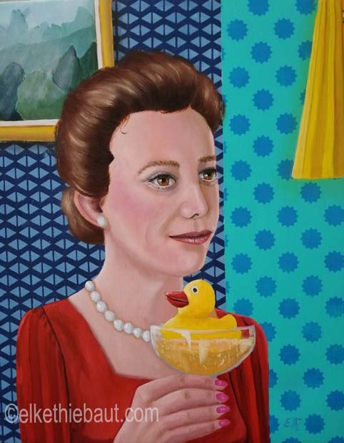 "Le petit Canard",  acrylique et huile sur lin fin/acrylics an oil on stretched linen, 40 x 50x2 cm - VENDU/SOLD -