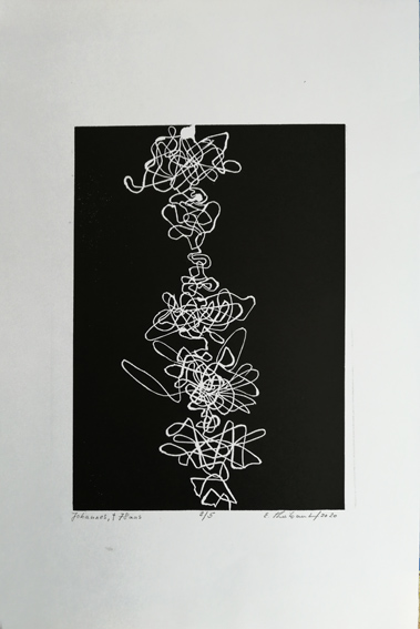 Lifelines "Johannes" - Linogravure sur papier Simili Japon 130 grammes de Clairefontaine taille/size image: 21 x 30 cm taille/size papier/paper: 32,5 cm x 50 cm