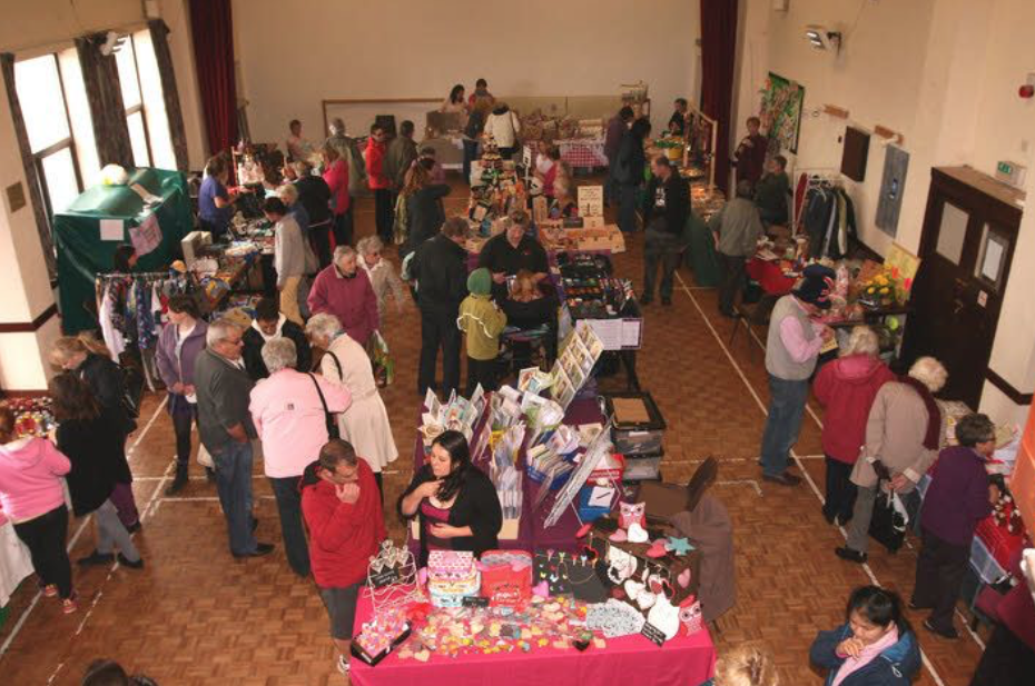 A craft fair in the main hall