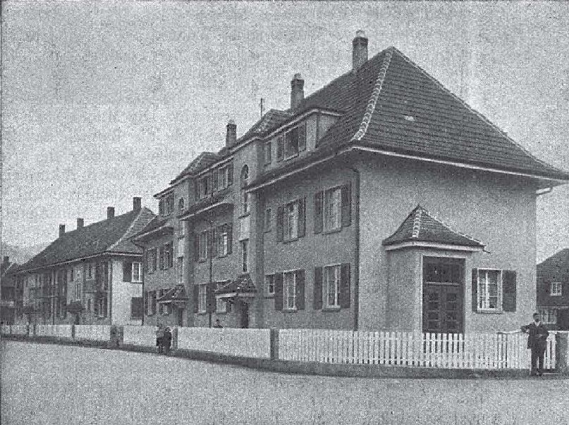 Siedlung 1: Pestalozzi-Mattenstrasse, Eingang Freistattsaal (Gemeinschaftsraum), 1932.