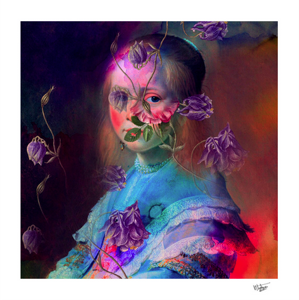 Digital collage of surreal portrait