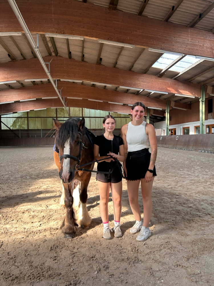 Ponyreiten beim Volleyball-Turnier im August