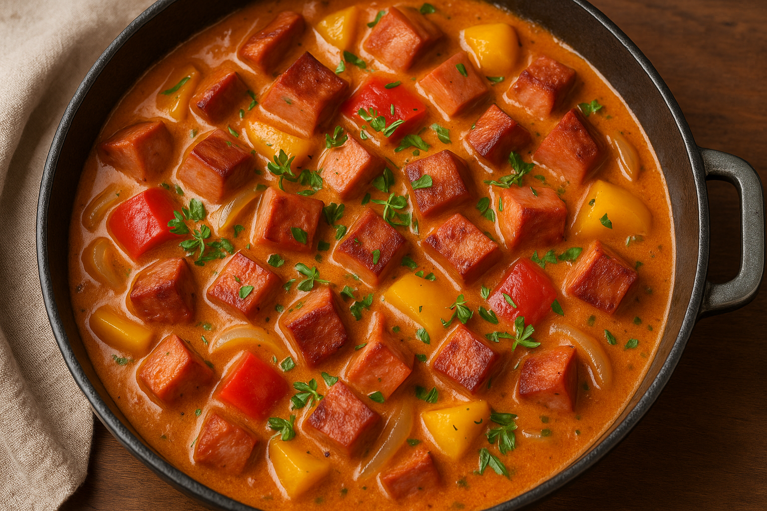 Würziger Sucuk-Gulasch mit Leberkäs – Deftig. Einfach. Genial.