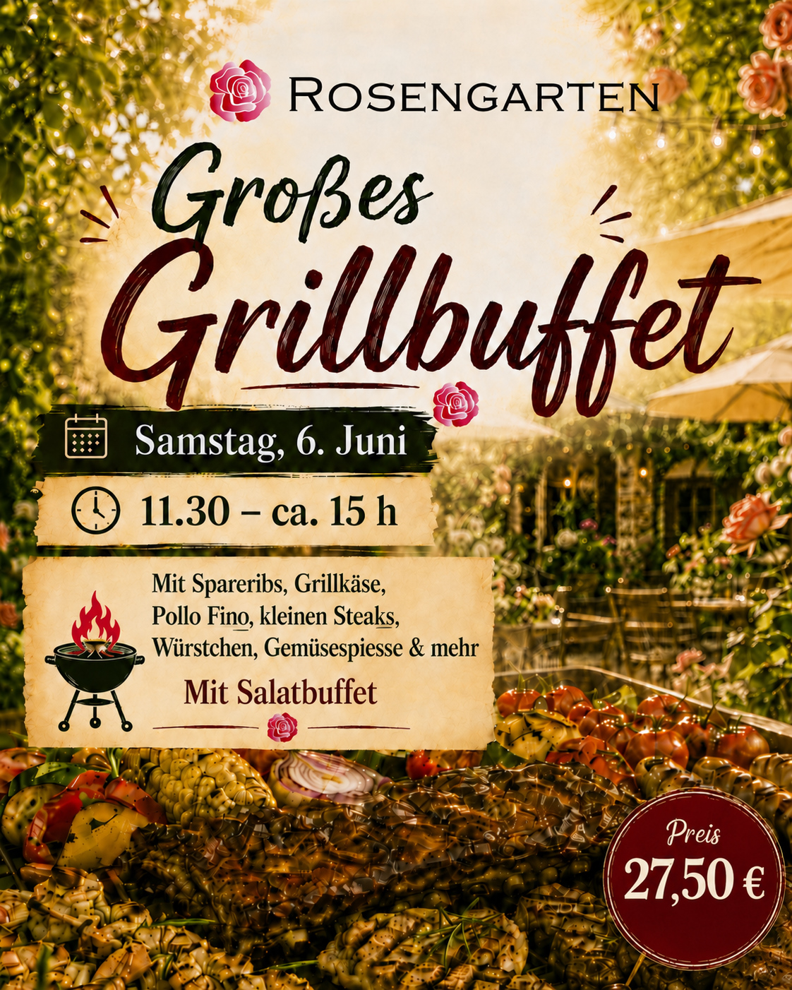 Restaurant Rosengarten startet die Grillsaison mit dem neuen Grillmeister