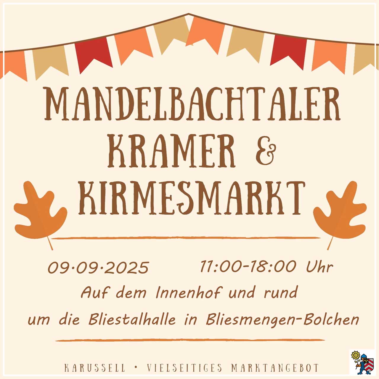 Mandelbachtaler Kramer- und Kirmesmarkt am 9. September 2025 in Bliesmengen-Bolchen