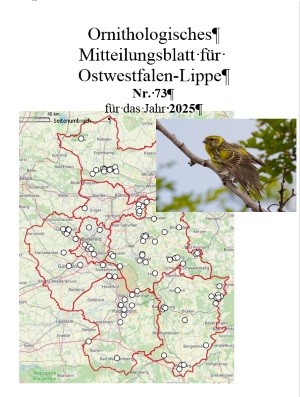 Das ornithologische Mitteilungsblatt für OWL über das Jahr 2025 ist erschienen. Das Heft ist noch als PDF zu haben (2 Euro). Bei Interesse bitte an die AG-Leitung wenden. (Girlitzbild: A. Schäfferling)