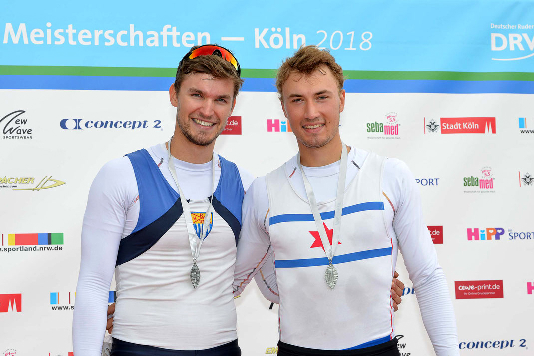 Nach Gold 2017 folgt Silber 2018: Johannes Lotz (links) und Anton Finger. Foto: 2000meter.de