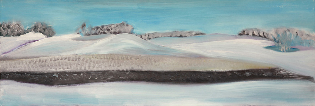 Dorothea Schrade, Nochmals Schnee, 2011, Öl auf Leinwand, 30 x 90 cm