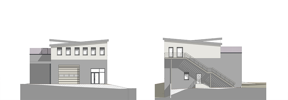 Neubau Bauhof Odenthal, Ansicht Ost und West