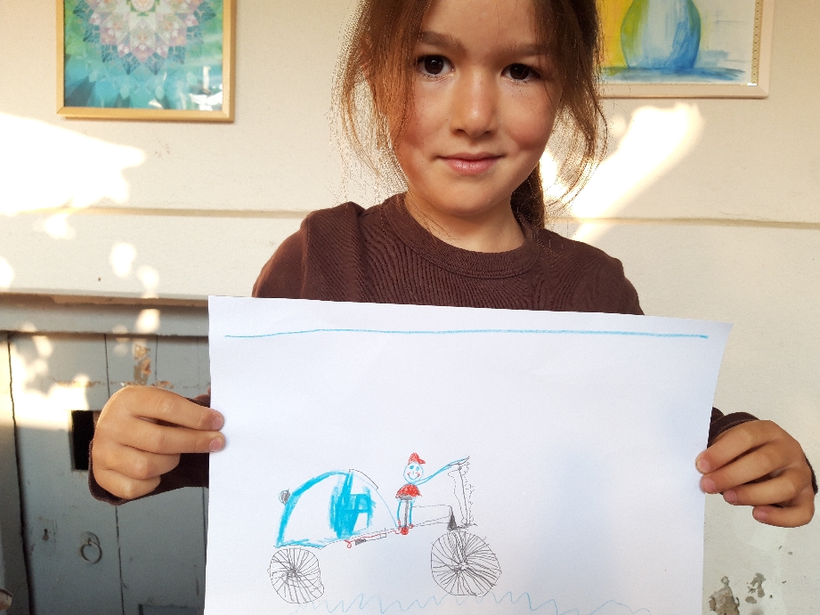 Samson hat gestern noch unsere Riksha gemalt!