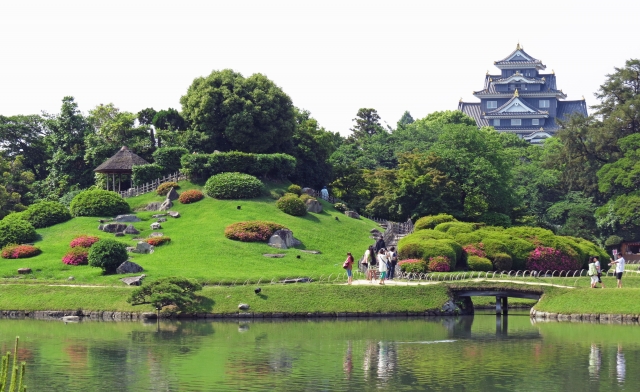 後楽園から見る岡山城|岡山県岡山市