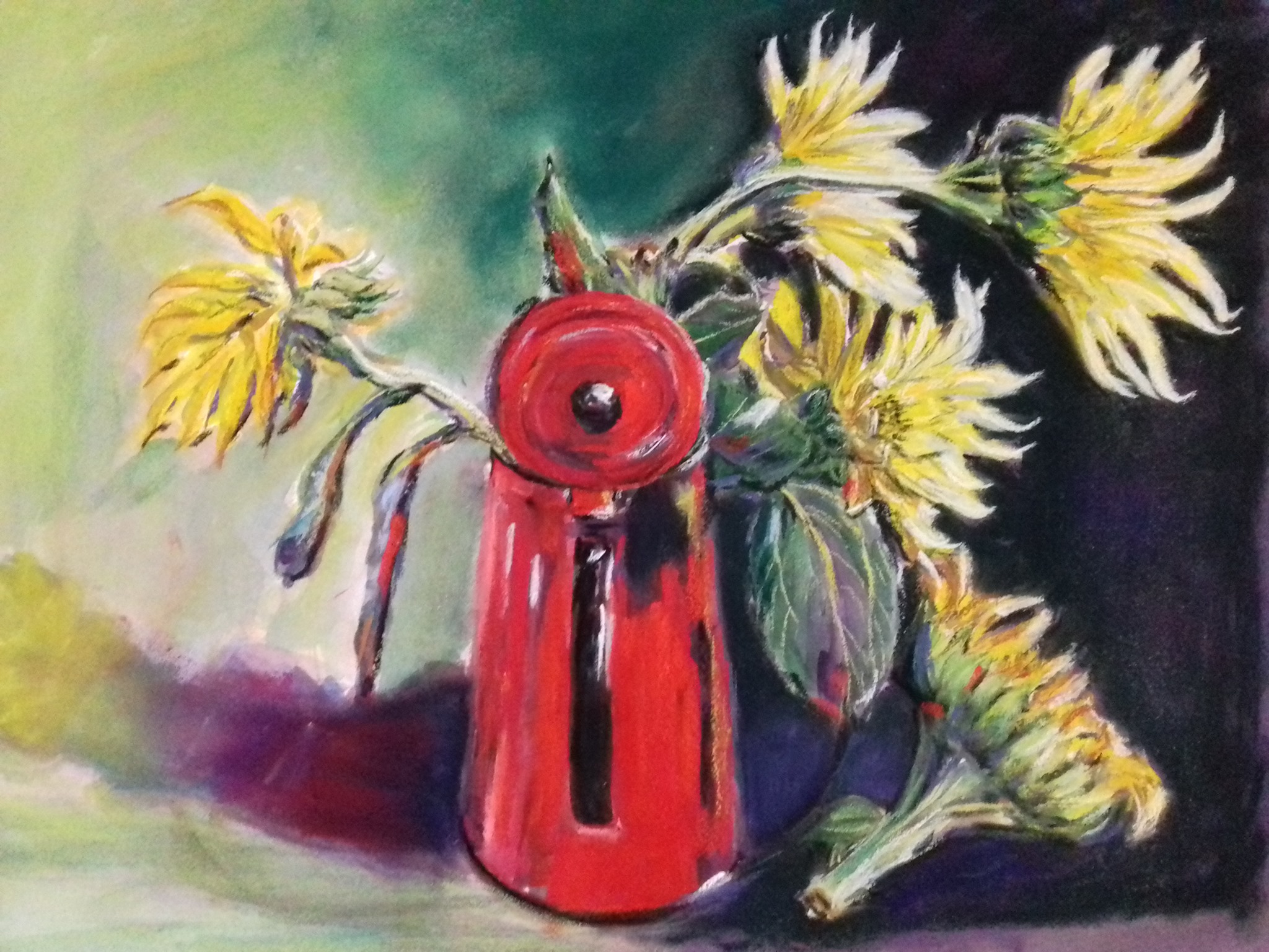 Sonnenblumen Aquarell und Pastell 40 x 50. 350,00