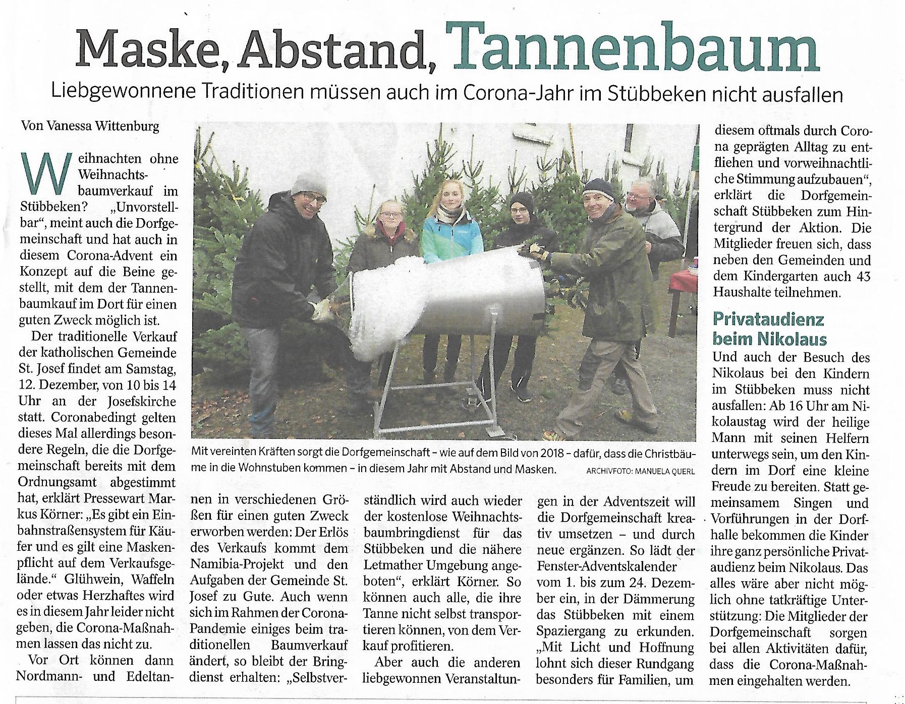 Nikolaus und Weihnachtsbaumverkauf 2020