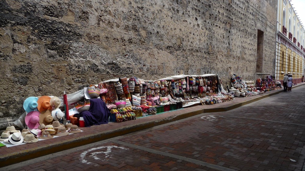 Colourful street markets in Cartagena