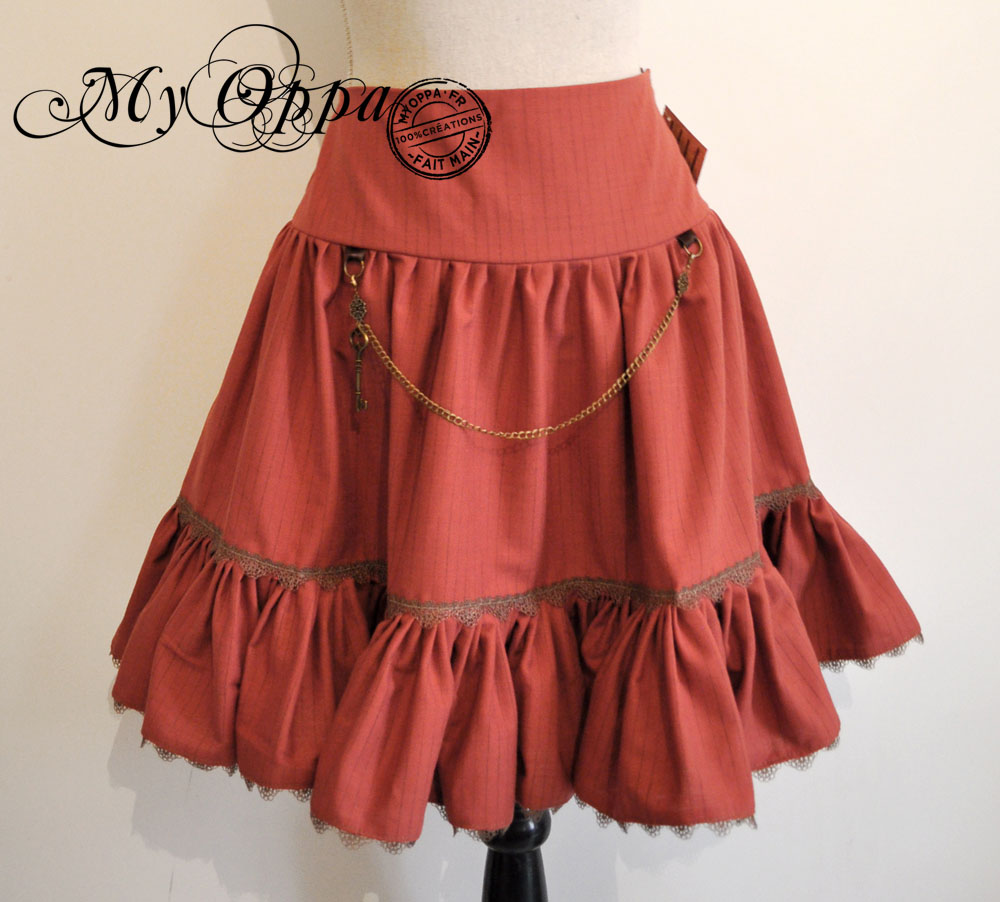 creation my oppa skirt steampunk rouille 