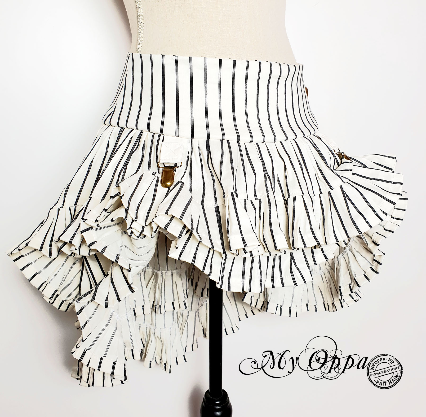jupe steampunk rayée my oppa creation skirt