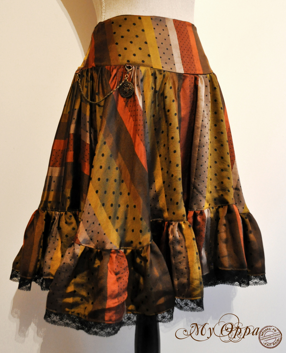 creation jupe steampunk my oppa polka skirt fashion
