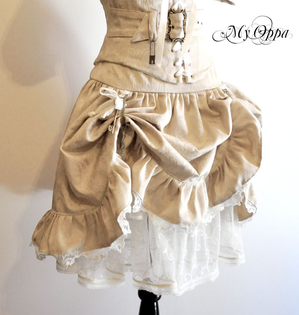My Oppa creation jupe longue mariage relevée Steampunk boheme victorien medieval danse spectacle, wedding Skirt Bohemian Victorian Dance Show