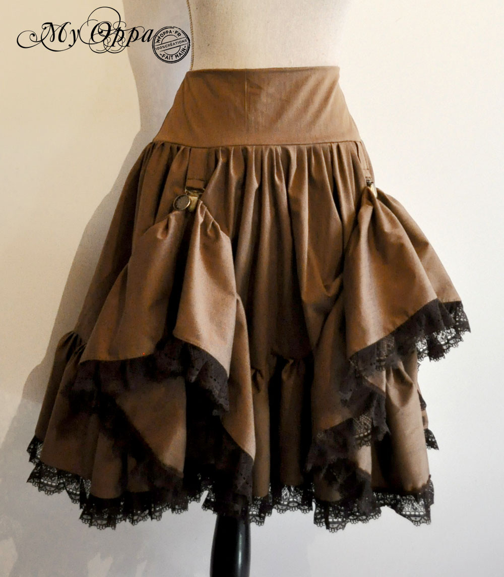 My Oppa creation jupe courte relevée Steampunk boheme victorien medieval danse spectacle, Skirt short Bohemian Victorian Dance Show