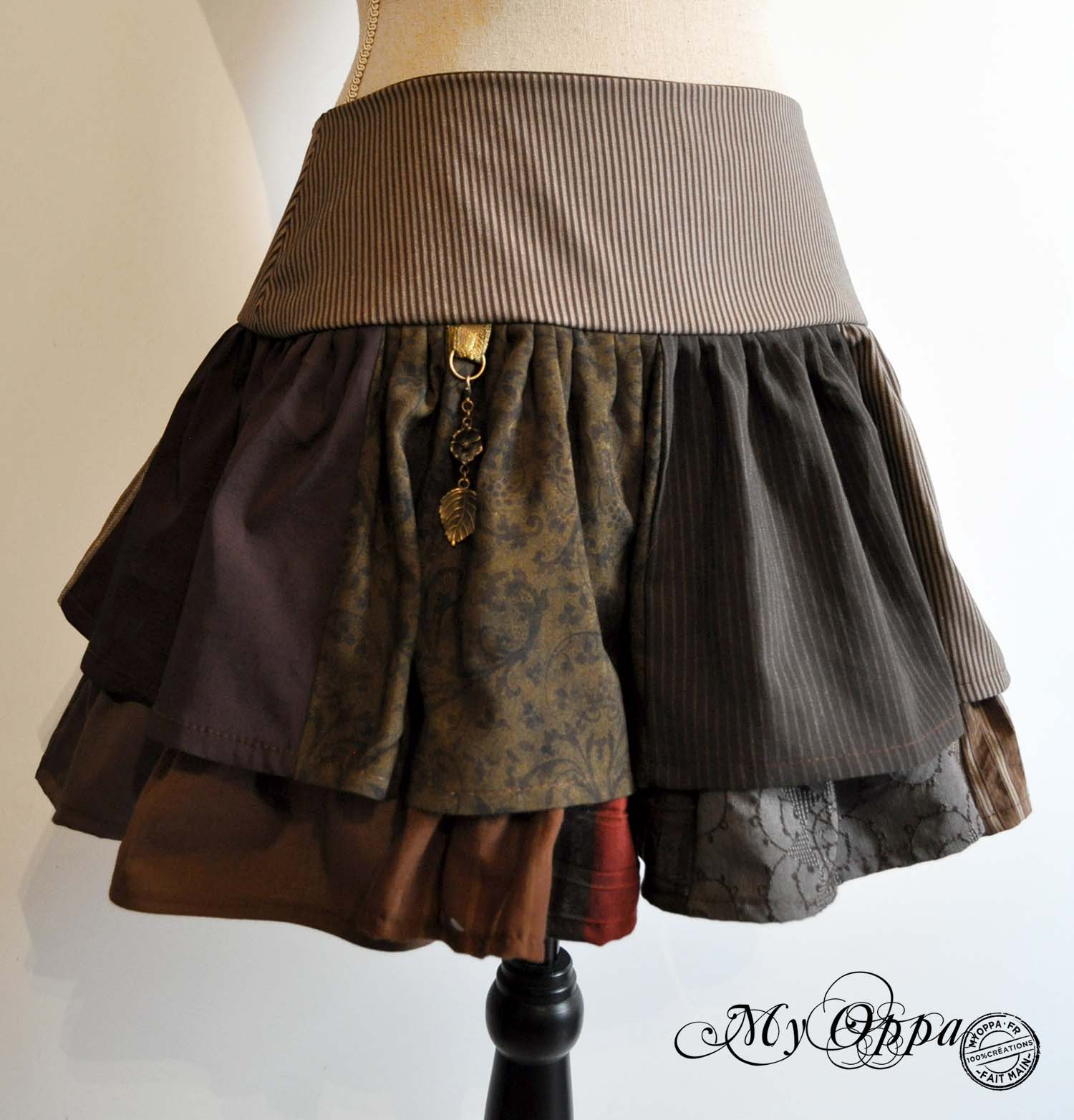 creation my oppa skirt jupe clothes steampunk patchwork courte