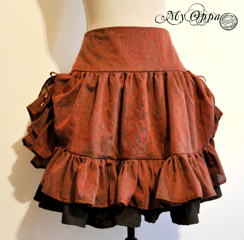 My Oppa creation jupe courte relevée Steampunk boheme victorien medieval danse spectacle, Skirt short Bohemian Victorian Dance Show