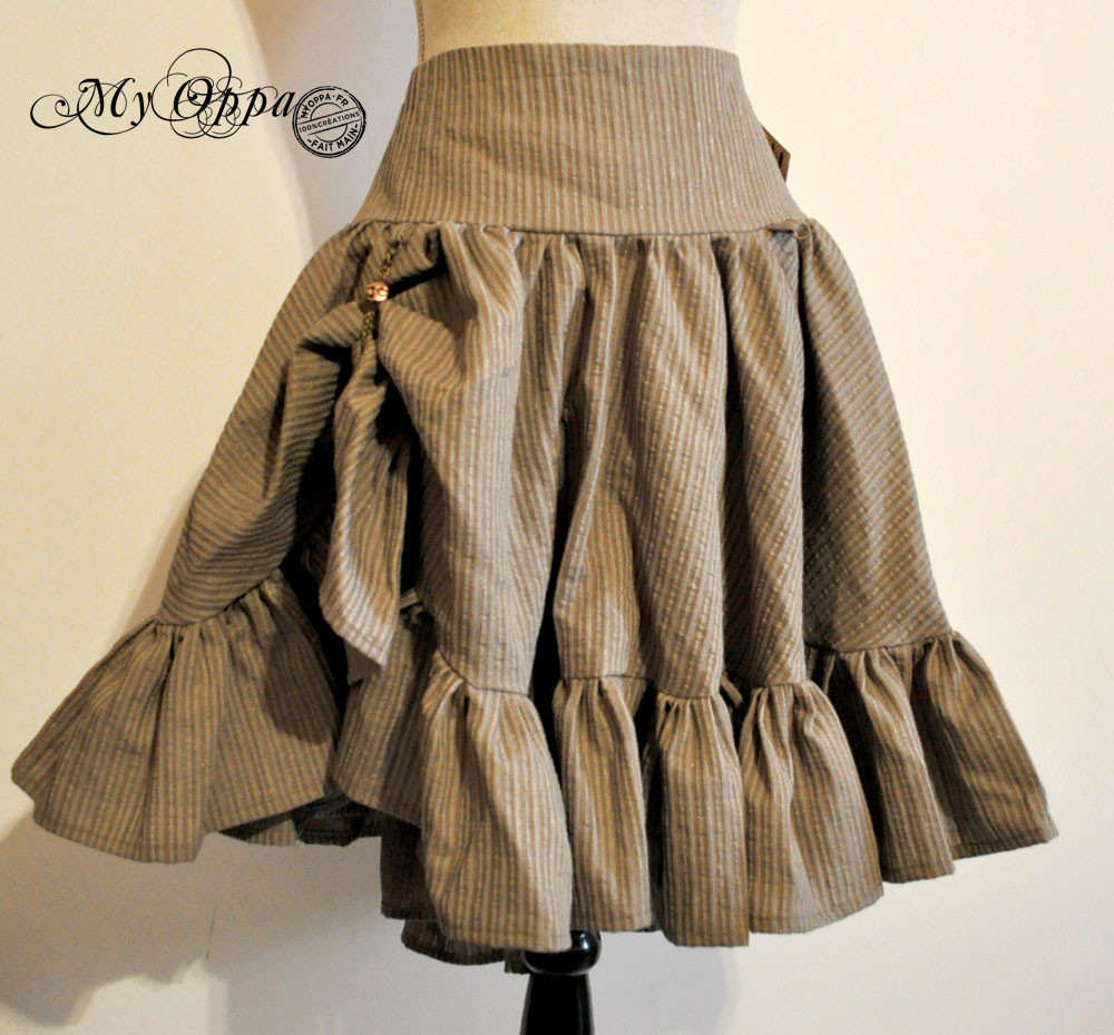 My Oppa creation jupe relevée Steampunk boheme victorien medieval danse spectacle, Skirt Bohemian Victorian Dance Show