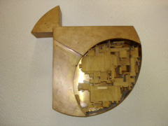 Baujahr: 1965 / Material: Kupferblech, Holz / Masse: 38 x 38 x 10 cm / Preis: CHF 2'500.-