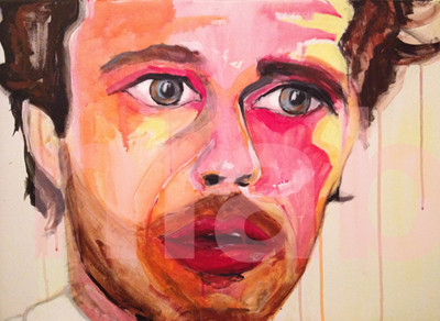 Vujo Gavric, bachelor, canvas, acrylic painting, ihri Auge hend blinked