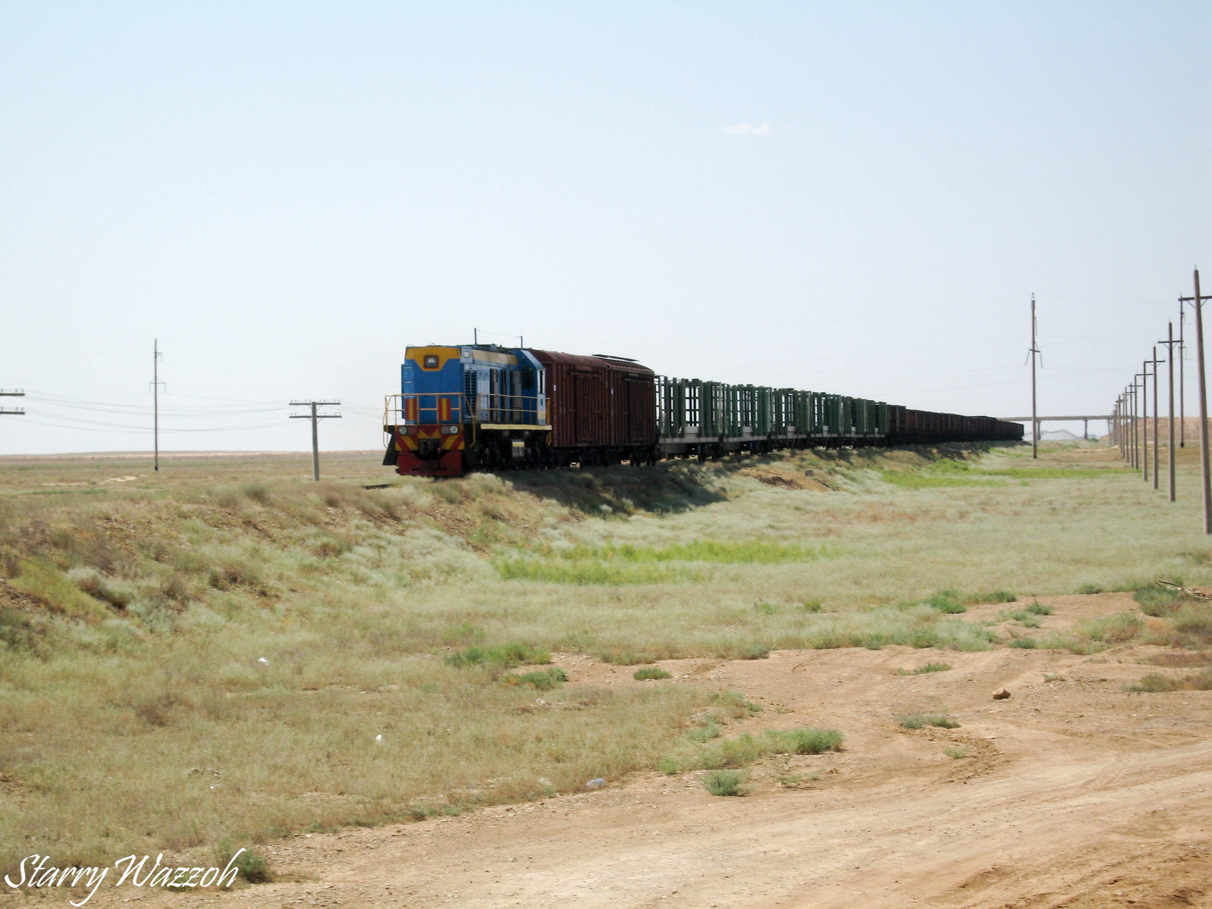 Rolling on down the line, near Makat, Kazakhstan 2006