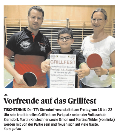 Auf dem Grillfest-Plakat hatten wir den Infostand (powered by ASVÖ Niederösterreich) mit angekündigt.