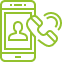 Icon eines Mobiltelefons in hellgrüner Farbe.