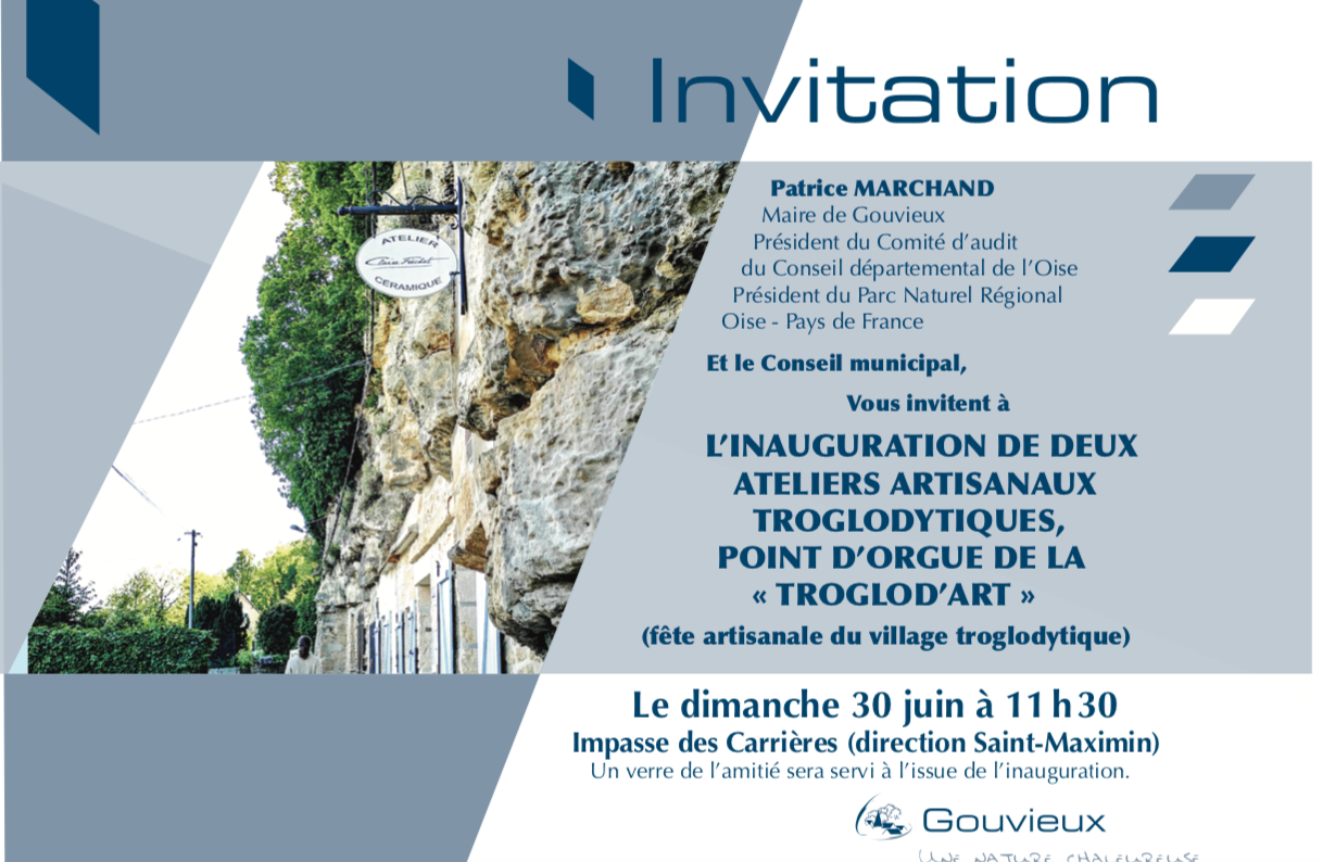 Save the date , le 30 juin   Inauguration de mon nouvel atelier troglodytique à Gouvieux