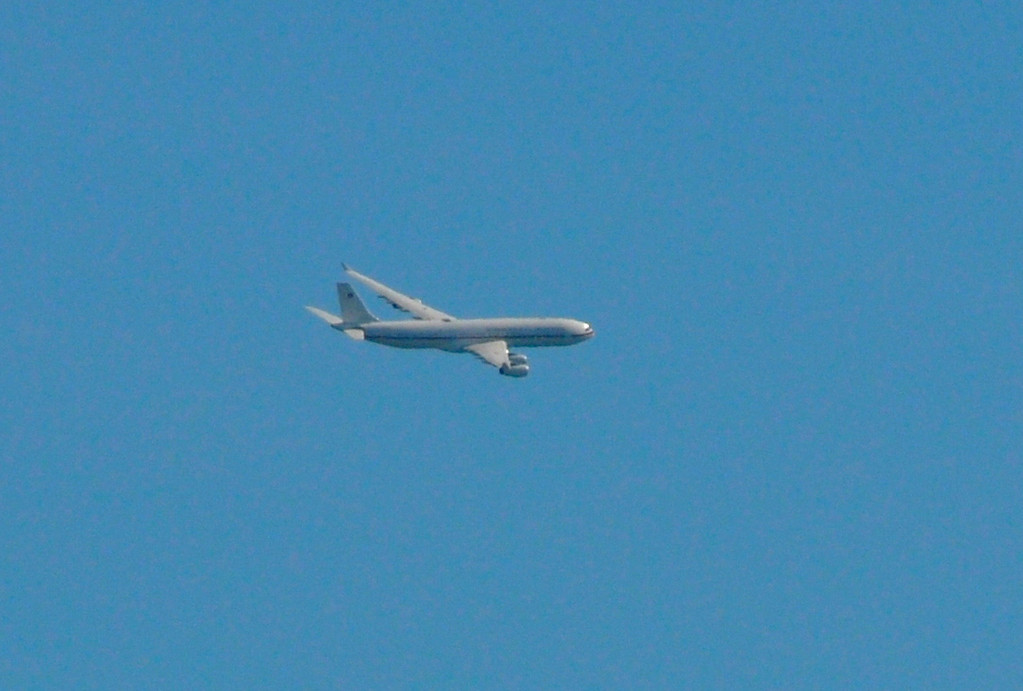 Der heilige Vater auf seinem Rückflug