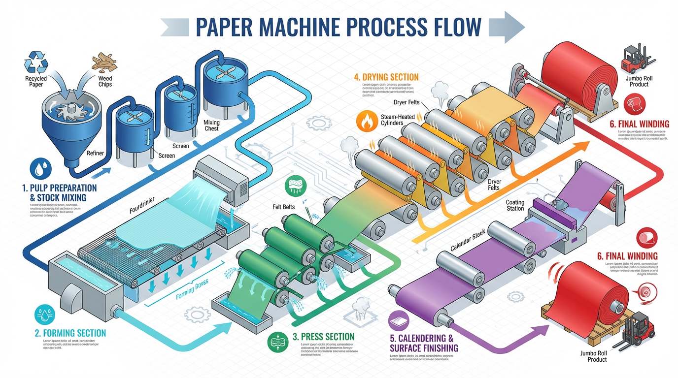 Zellstoff zu Papier: Eine technische Prozessübersicht
