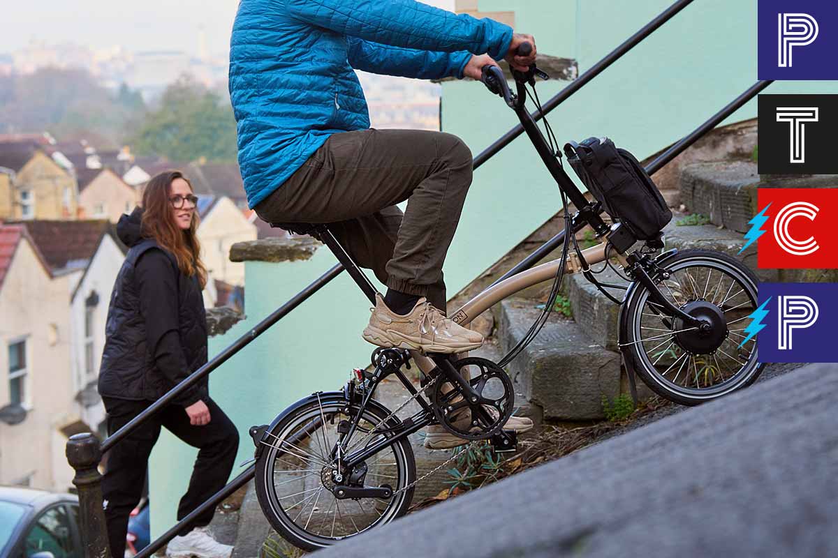 Faltrad Brompton Electric C Line mit 12-Gang Schaltung