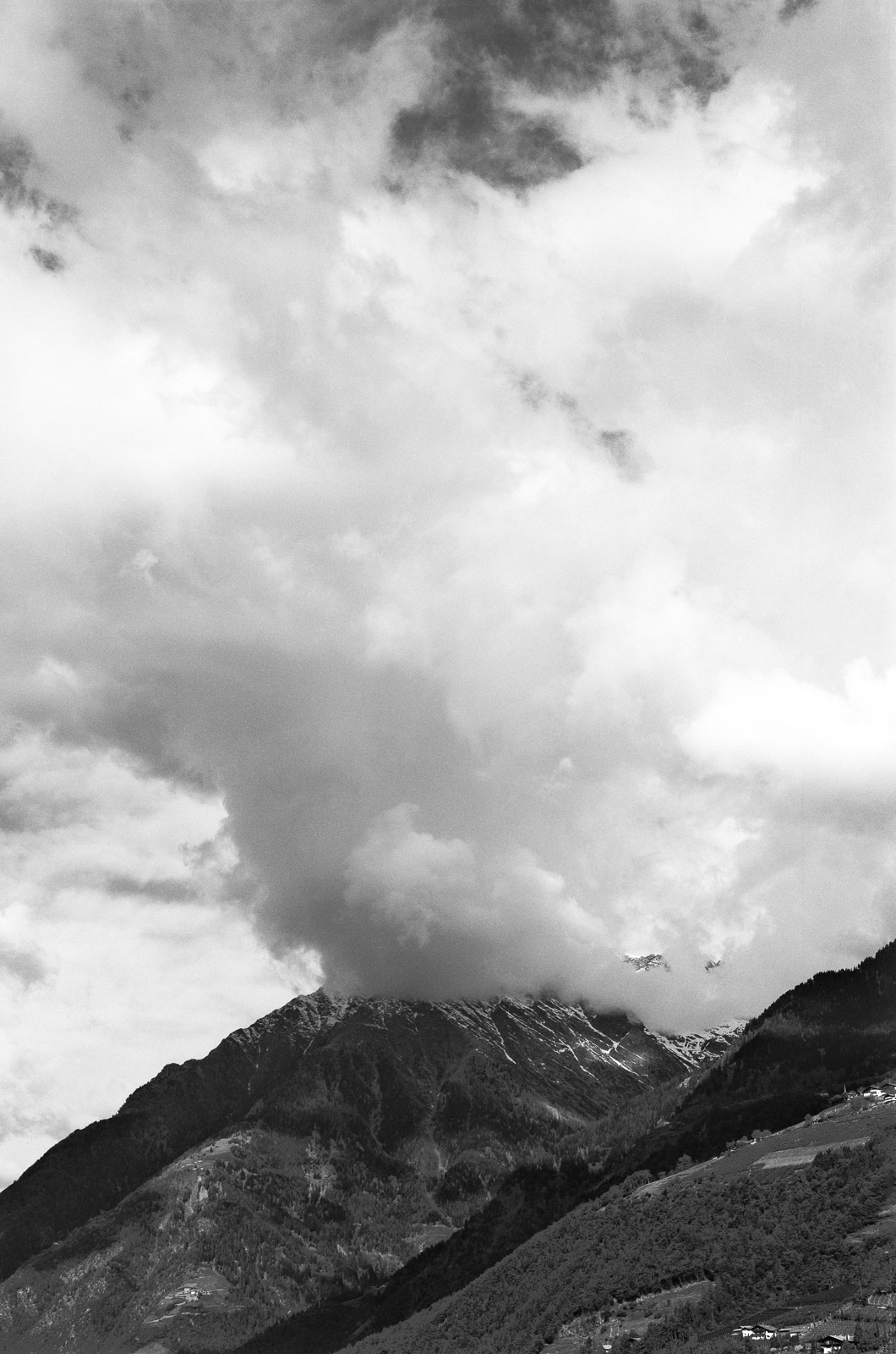 Clearing rainstorm, Italian Alps