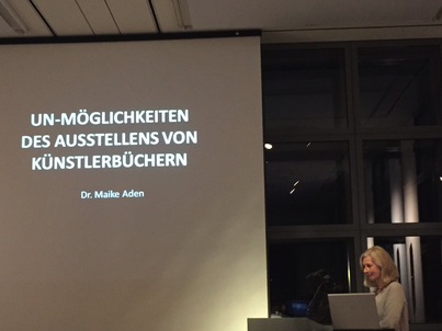Künstlerbücher ausstellen, Vortrag von Maike Aden