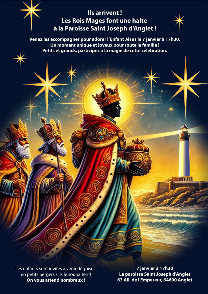 Fêtons les Rois Mages le 7 janvier à 17h30 à l'église ST Joseph !