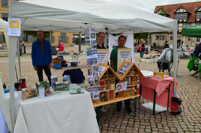 Unser Stand (NABU und NAJU) am Wolfenbütteler Umweltmarkt. Foto: Nicola Keneder