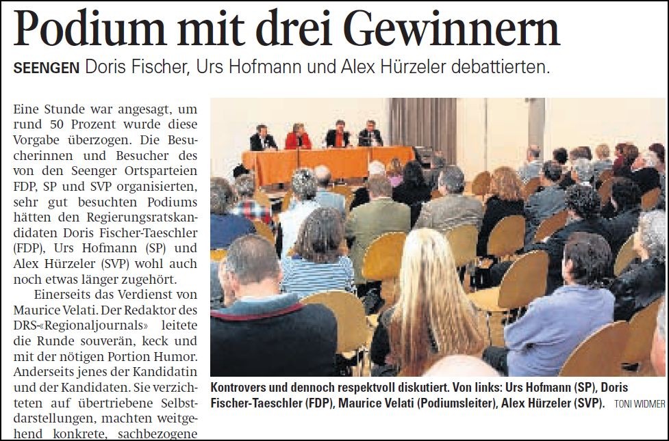 Politik ganz nah: Regierungsräte beim Volk - befragt von Maurice Velati (Aargauer Zeitung)