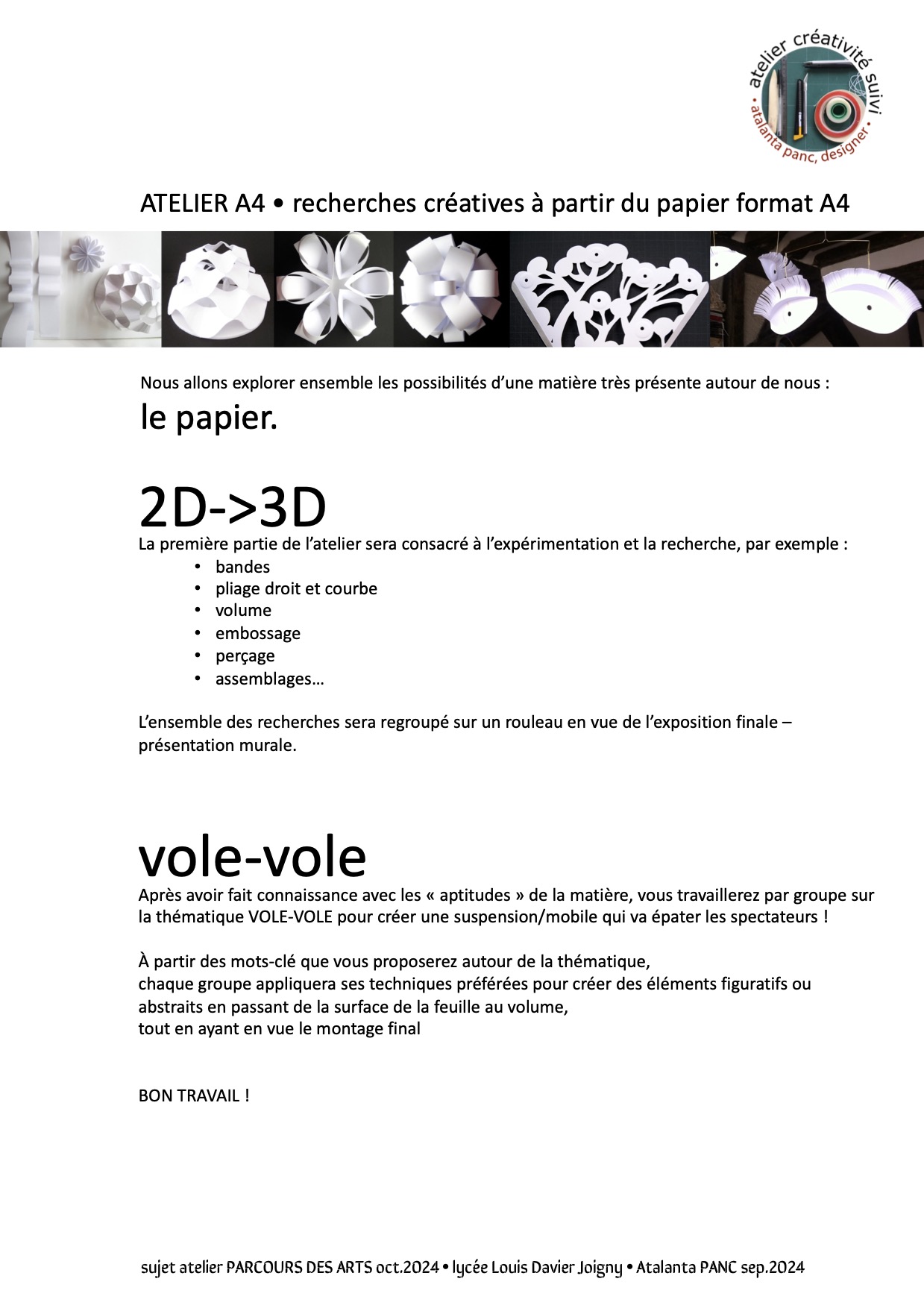 parcours des arts, lycée davier joigny 2024
