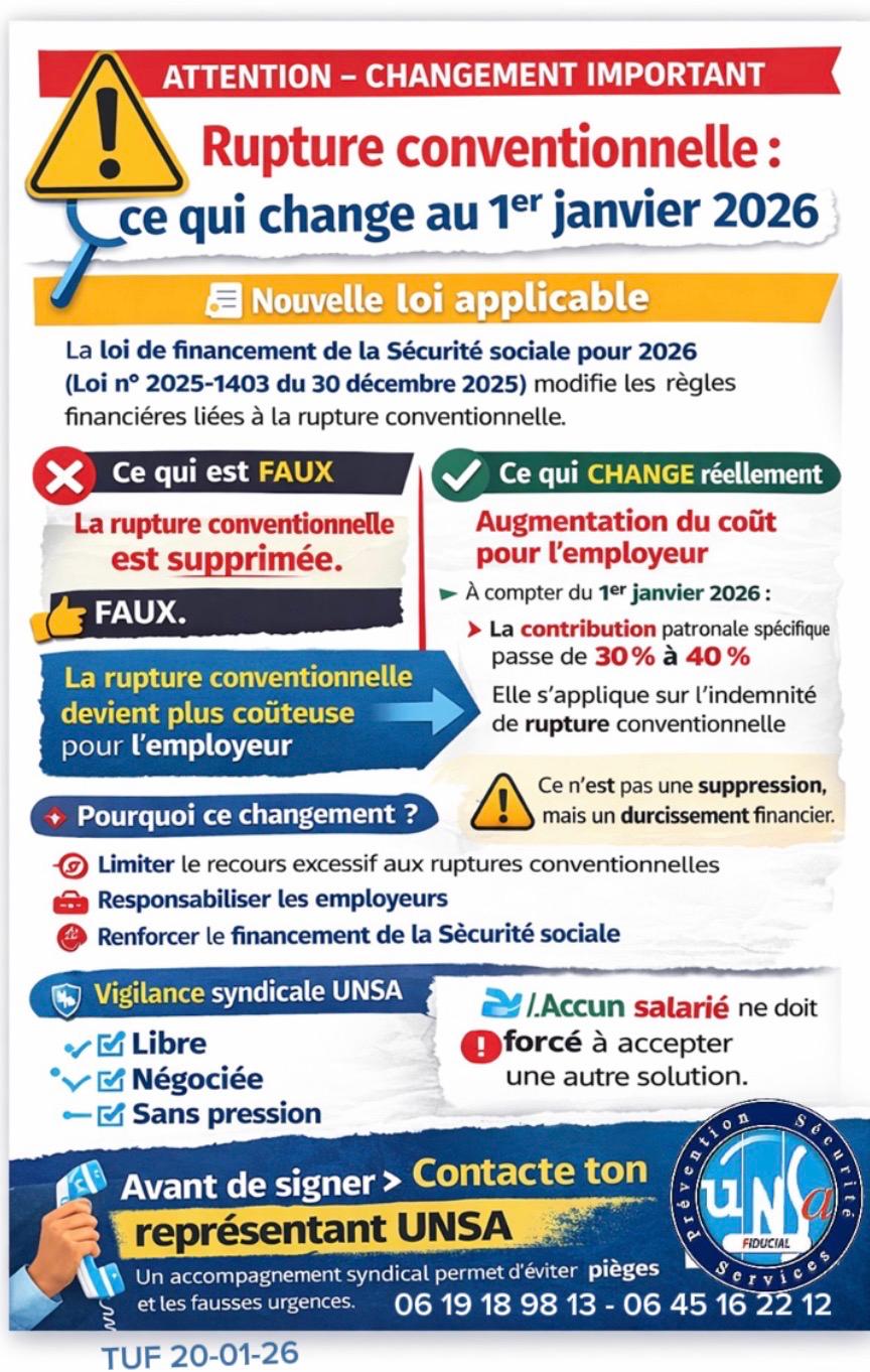 Rupture conventionnelle : ce qui change réellement au 1er janvier 2026