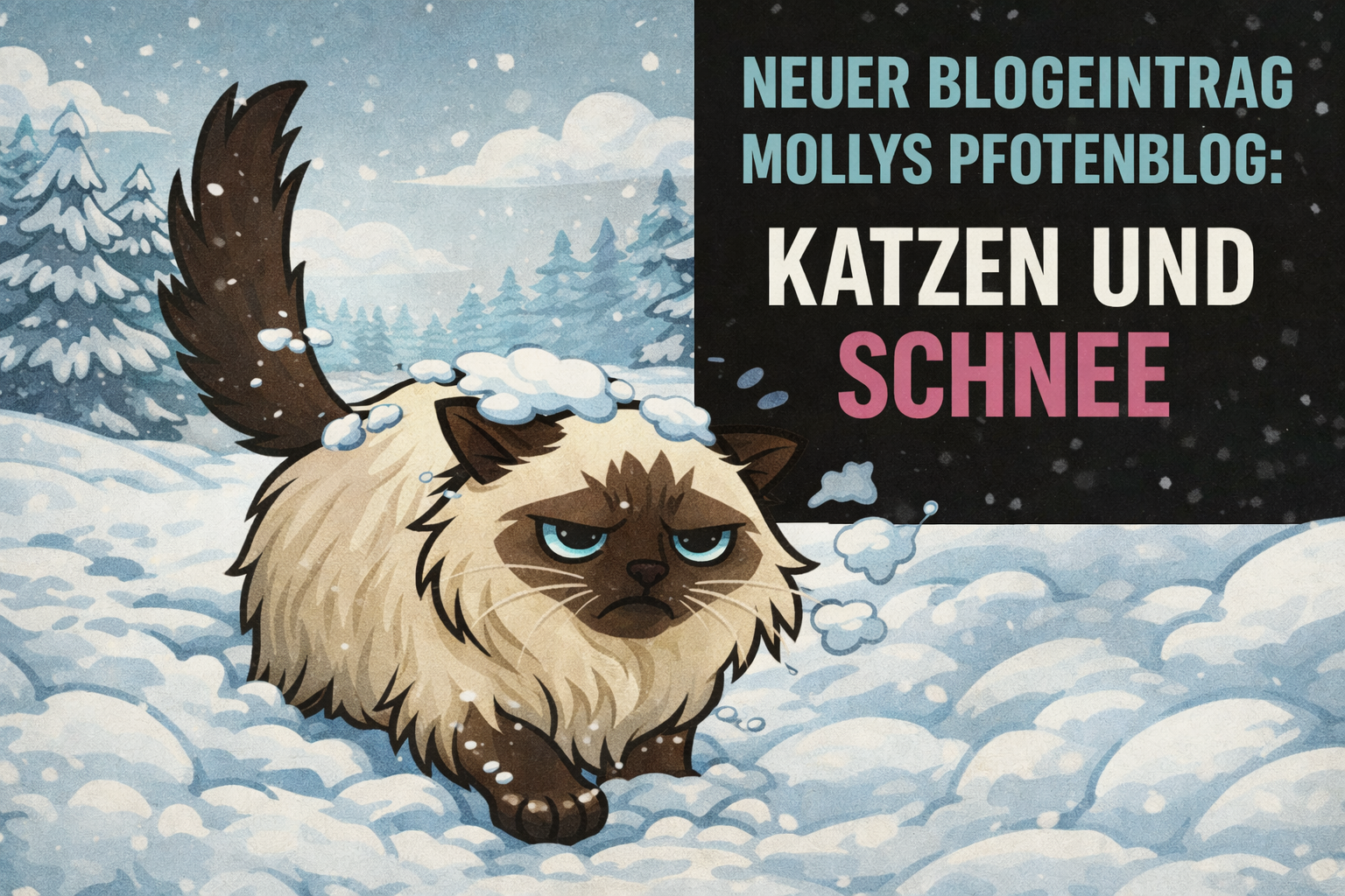 Katzen und Schnee