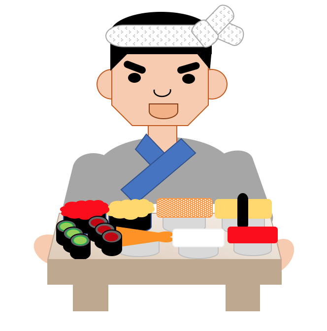 図形イラスト 寿司職人 プチレッスン パソコンとスマホに慣れて自由に使いこなすーゆうゆうスマイルクラブ